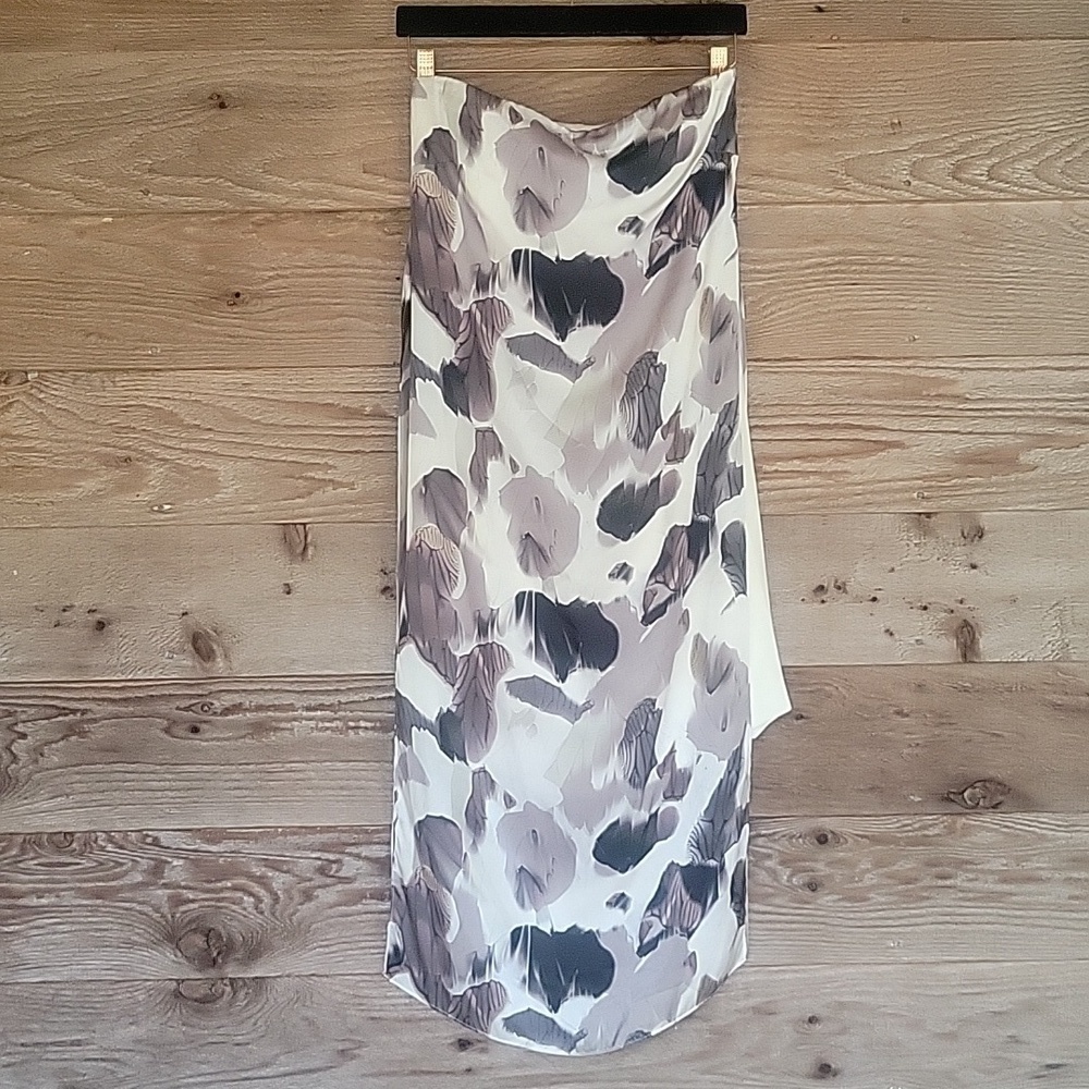 Helmut Lang Black and White Crypsis Print Strapless Dress Size 4
